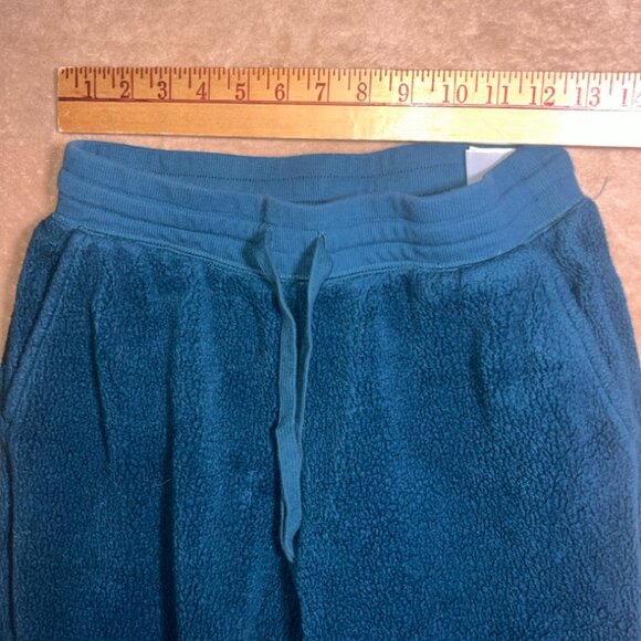 Old Navy Women SM Hunter Green Mid-raise Sherpa Drawstring Pocket Sweatpant (B) - Picture 3 of 6